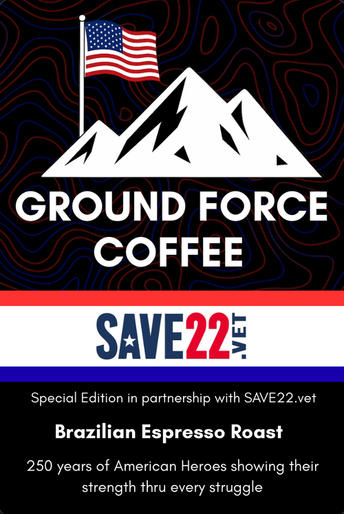 Ground Force Coffee Save22 Brazil espresso roast label